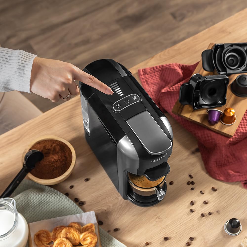 Cafetière espresso très compacte 3 en 1, machines à café à capsules Noir