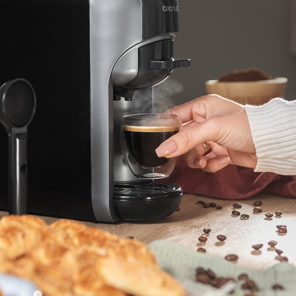 Cafetière espresso très compacte 3 en 1, machines à café à capsules Noir