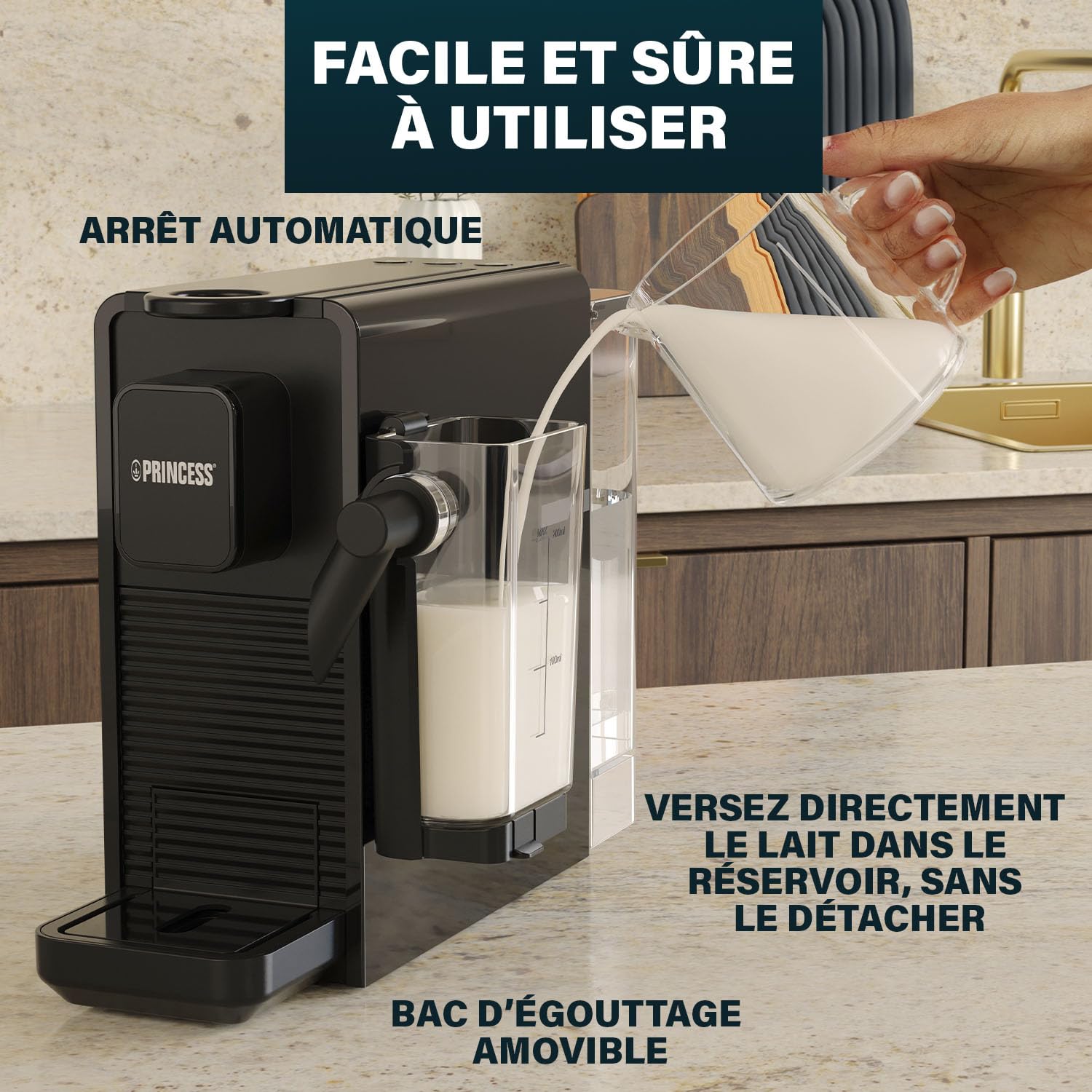 Machine à Café à Capsules and Latte Pro, Lait Automatique, 20 Bars